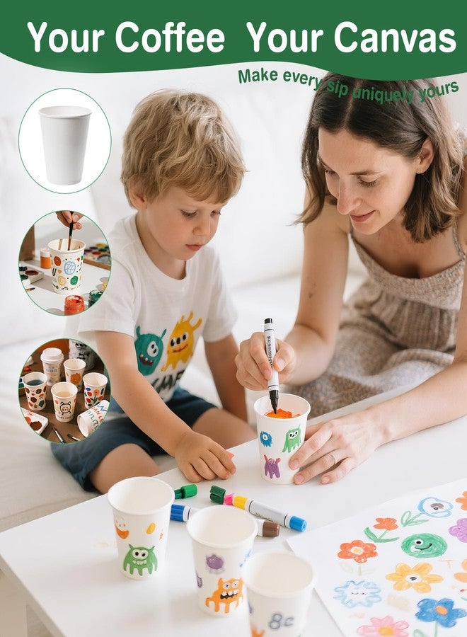 Sipthene 300 Pack Paper Cups 8 oz, Disposable Coffee Cups, White Drinking Cups for Hot Water,Tea, Hot Chocolate or Cocoa - Image 3